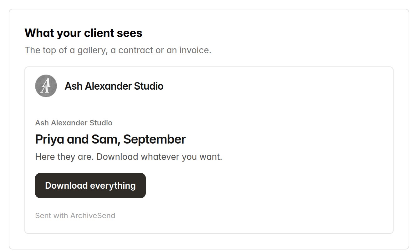 The branding settings page with a live preview of what the client sees